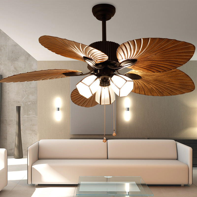 Palm-leaf Fan Vintage Chandelier Quiet Frequency Conversion