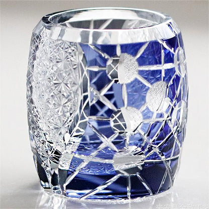 Japanese-style Edo Cut Hand Carved Crystal Glass Whisky Tumbler Mild Luxury Retro