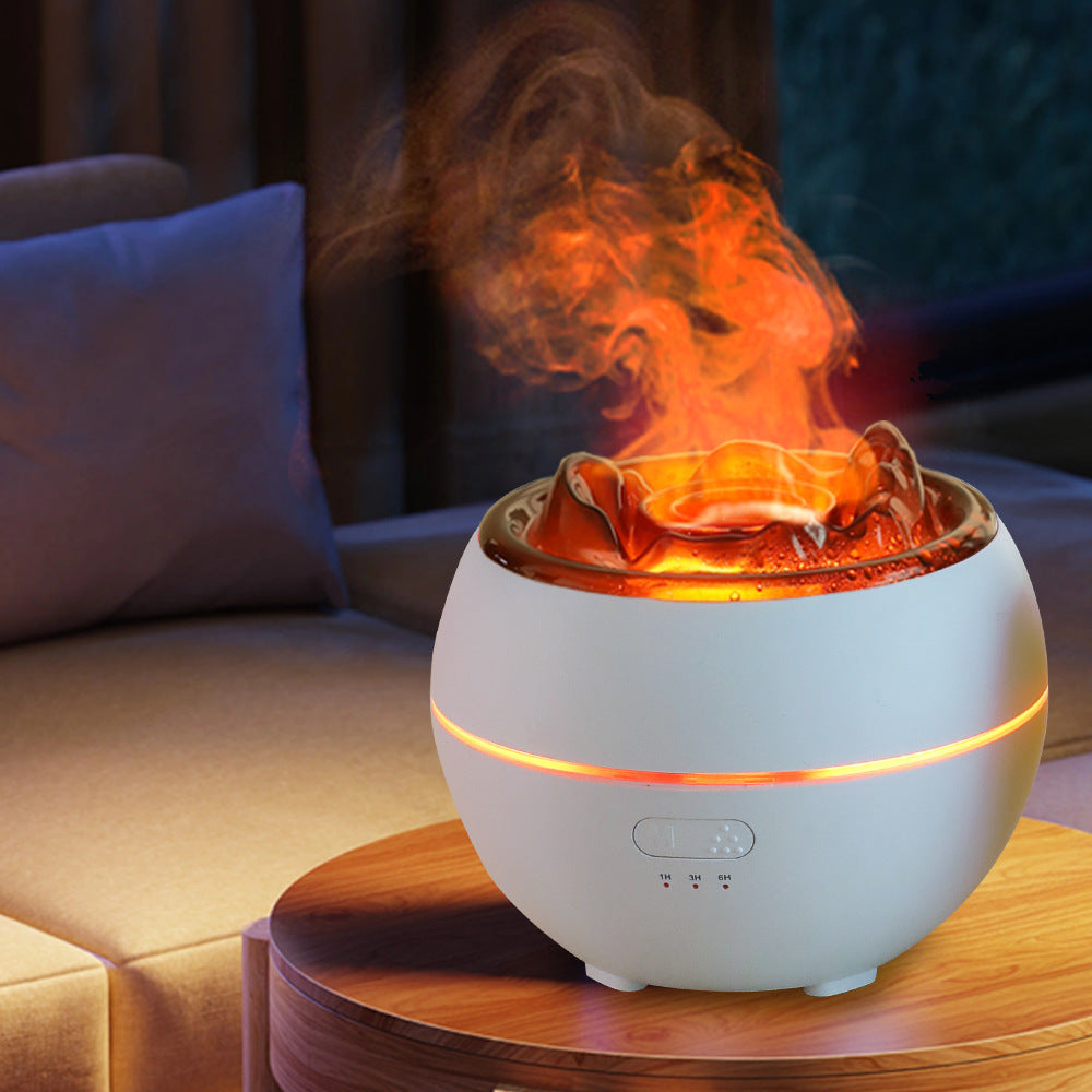 Humidificador de aromaterapia de escritorio doméstico con difusor de aroma de llama