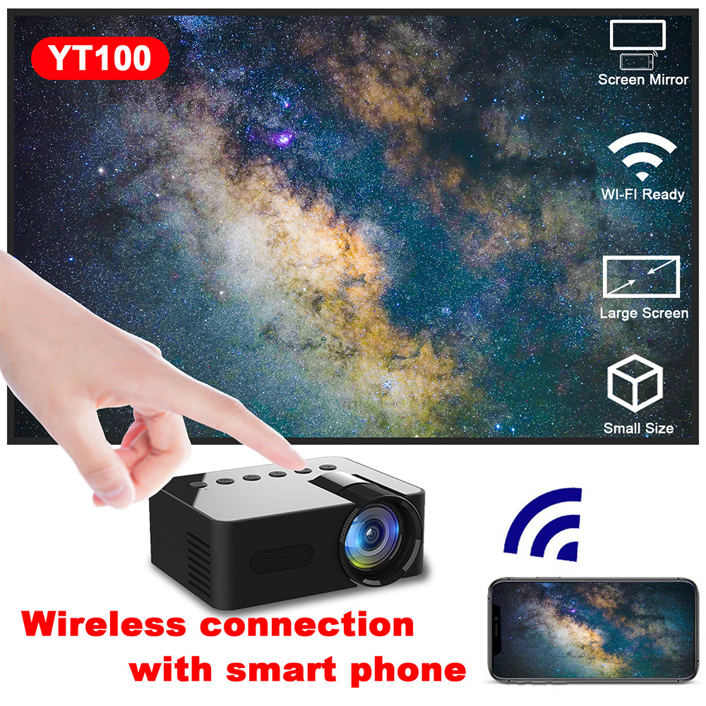 YT100 maison Mini projecteur Portable USB alimentation HD maison petit sans fil même écran Projection de téléphone