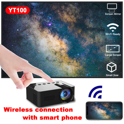 YT100 Home Mini proyector portátil fuente de alimentación USB HD Home pequeño inalámbrico misma pantalla proyección de teléfono