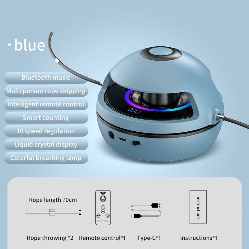 Máquina de saltar cuerda inteligente, máquina de saltar a la cuerda, ajuste de velocidad de 10 niveles, luz Led de siete colores, función de música inalámbrica