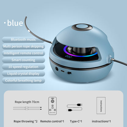 Máquina de saltar cuerda inteligente, máquina de saltar a la cuerda, ajuste de velocidad de 10 niveles, luz Led de siete colores, función de música inalámbrica