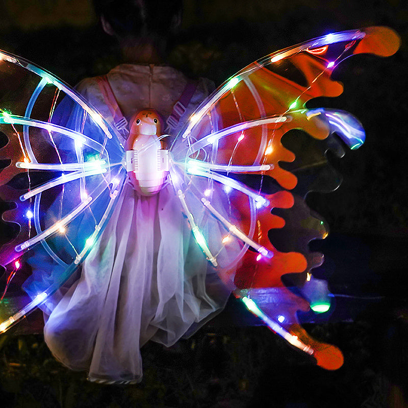 Ailes de papillon électriques pour filles avec lumières brillantes et brillantes, ailes de fée mobiles pour anniversaire, mariage, Noël, Halloween