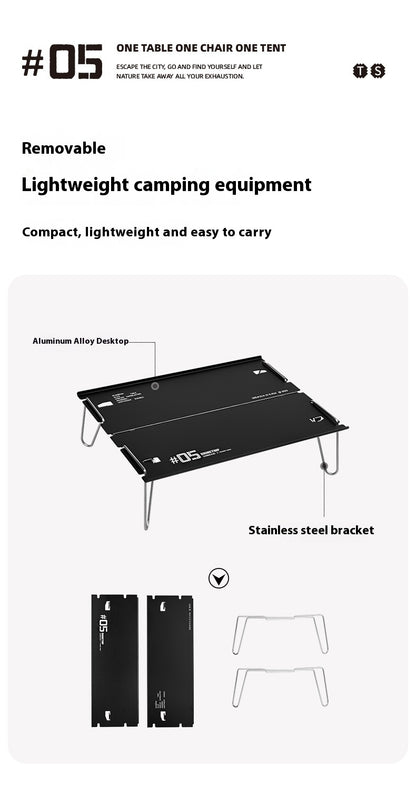 Mesa plegable de aleación de aluminio para acampar al aire libre serie 05