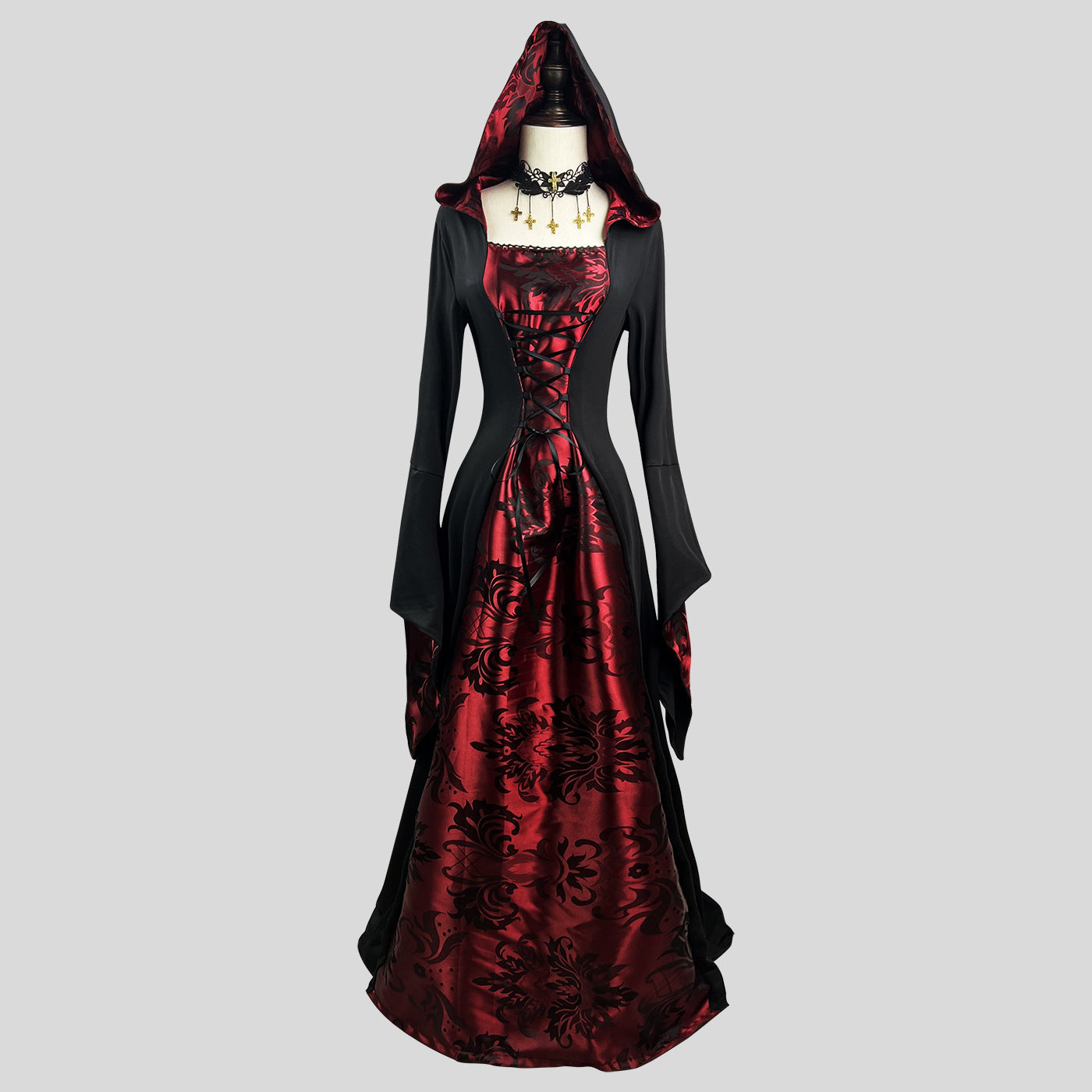 Cape d'Halloween pour vampire, costume de cosplay, robe de magicien