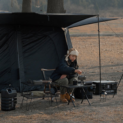 Mesa de acero pequeña portátil plegable para acampar al aire libre