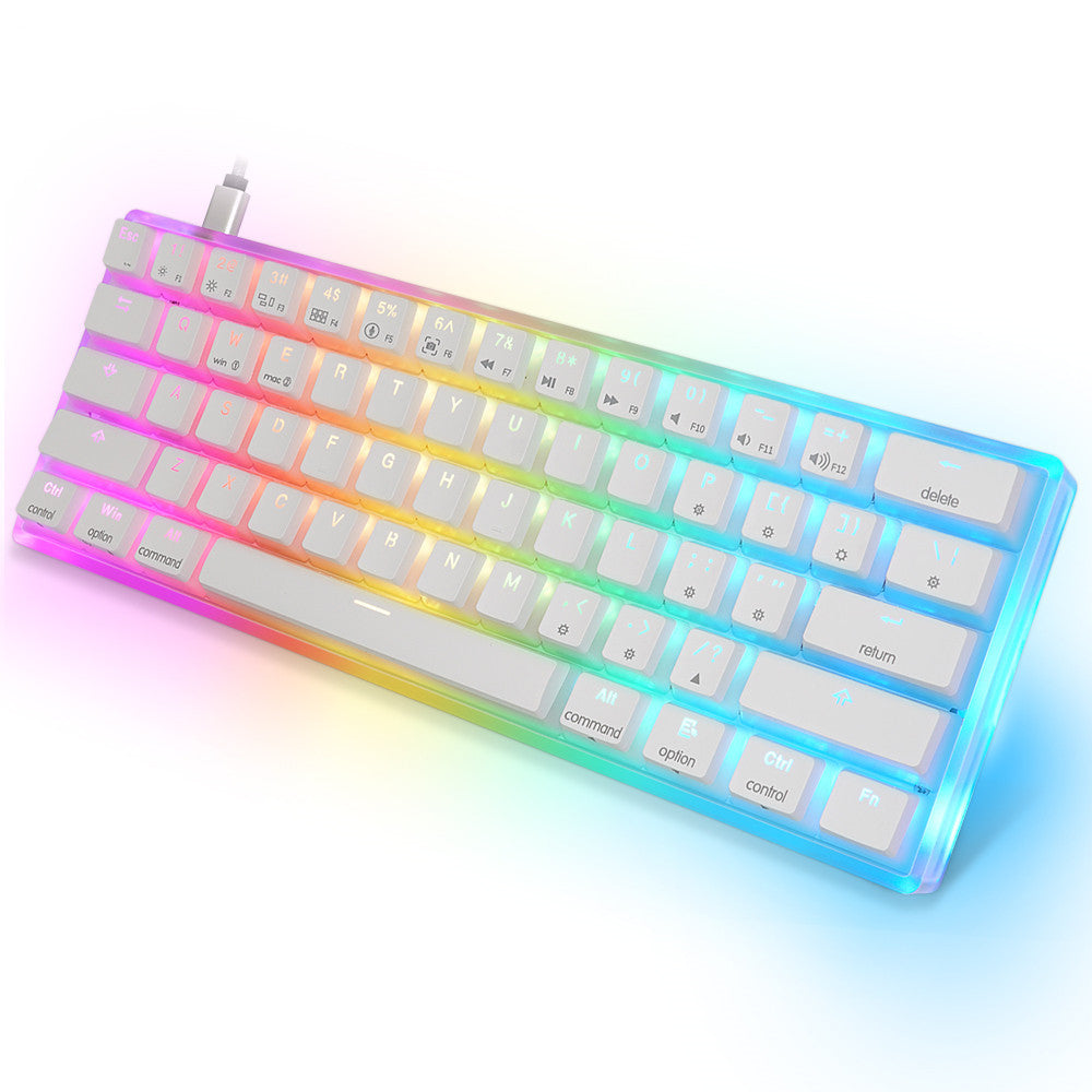 Jelly Transparent Shell Colorful Lights Wired Mechanical Axis Keyboard