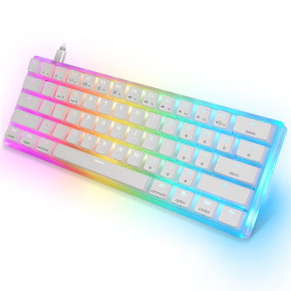 Clavier à axe mécanique filaire, coque transparente, lumières colorées