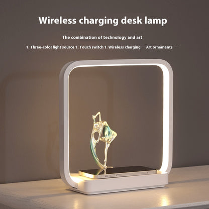 Lámpara de mesa Atmosphere, cargador inalámbrico para teléfono móvil, lámpara de noche pequeña