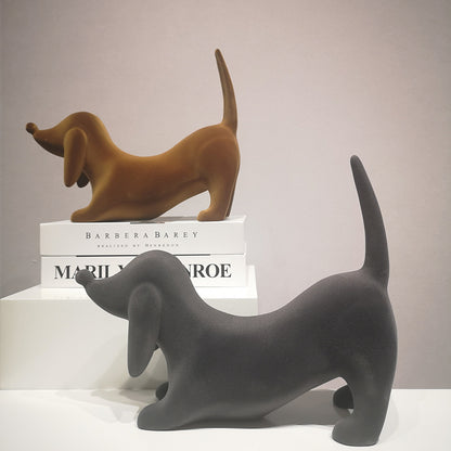 Modern Simple Flocking Puppy Decoration