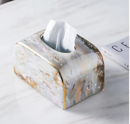 Light Luxury Marbled Paper Towel Decoration Coffee Table Dining Table Napkin Box Home Living Room