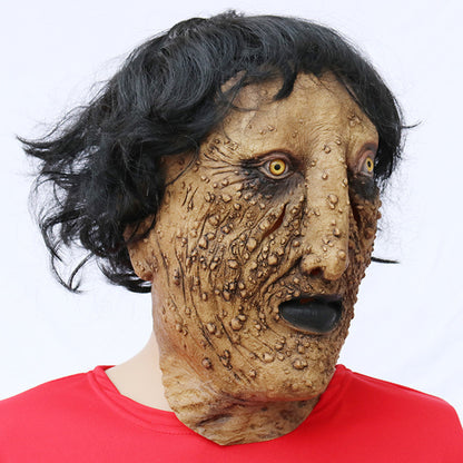 Latex Horror Face Halloween Mask With Black