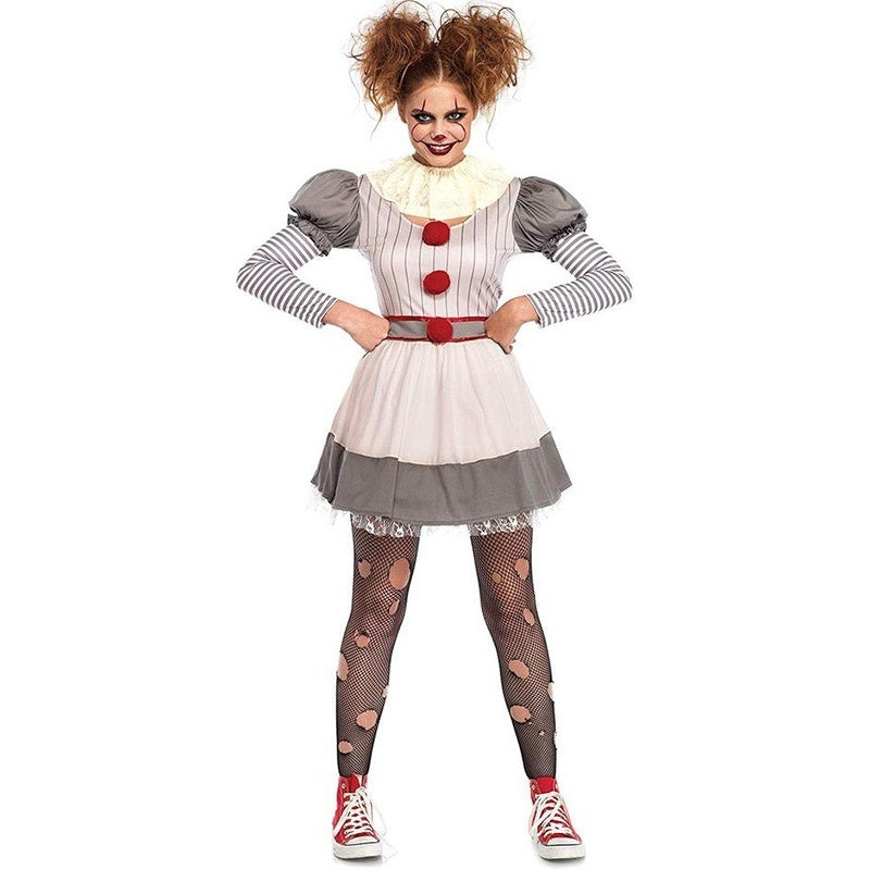 Costume de clown de thriller d'horreur européen et américain pour cosplay de film d'Halloween