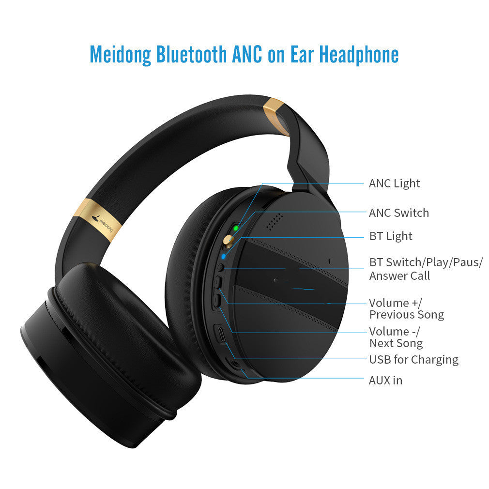 E8A Active Noise Cancelling Headset Computer Mobile Phone Heavy Bass Gaming Wireless Bluetooth Sports