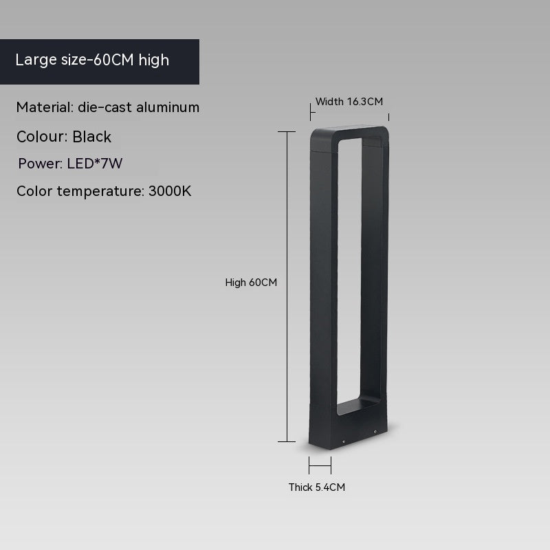 Lámpara de césped de aluminio fundido a presión para exteriores, iluminación escénica de parque, cuadrado minimalista moderno para patio