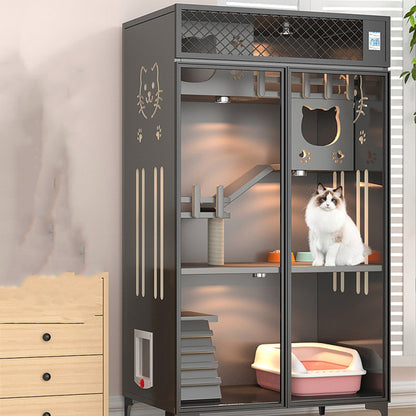 Casa de madera doble para gatos Home Fashion