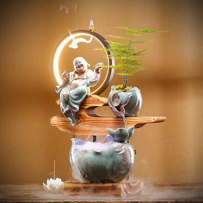 Creative Flow Ware Fountain Landscape Fortune Feng Shui Wheel Living Room Office Home Desktop Ornaments