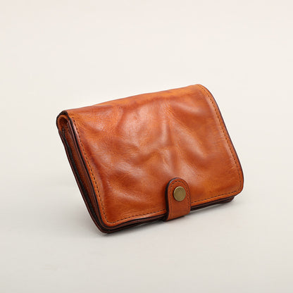 Vegetable Tanned Leather Short Wallet