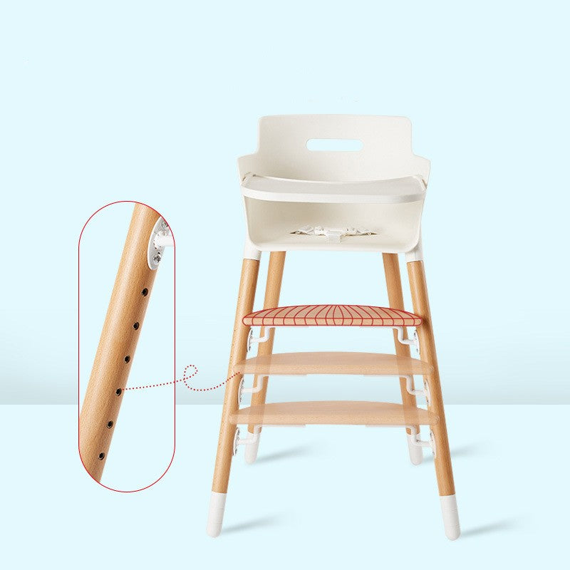 Silla de comedor para bebé de madera maciza, mesa para niños, haya