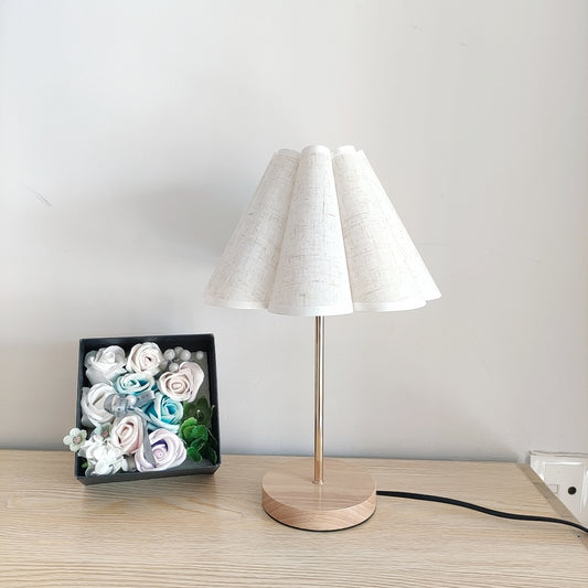 Metal Ceramic Petal Fabric Bedside Decorative Table Lamp