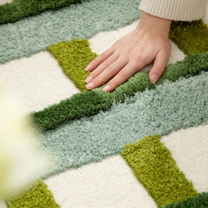 Tapis de couleur antidérapant pour salle de bain à domicile