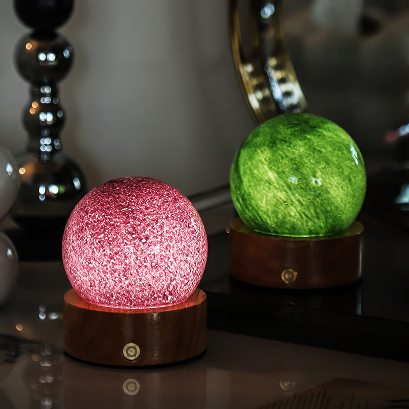 Petite lampe de nuit en verre cristal, lumière d'ambiance tactile