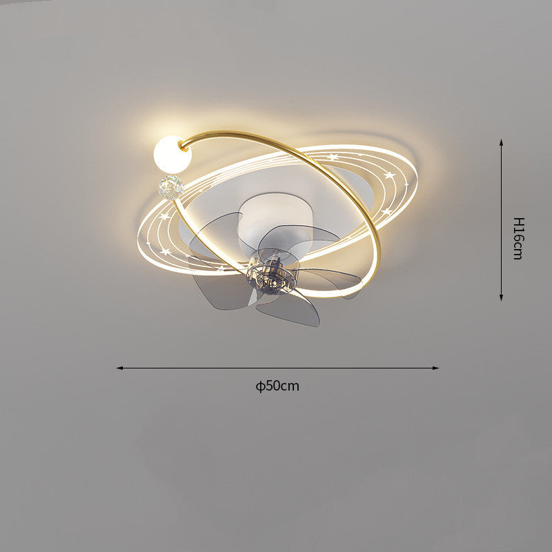 Cabeza giratoria que sacude la luz silenciosa del ventilador de la sala de estar