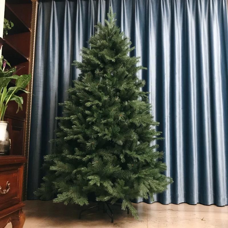 Árbol de Navidad de polietileno con marco cifrado de lujo con agujas de pino