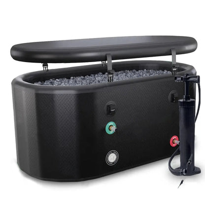 Seau à glace gonflable d'extérieur, rangement portable, seau de bain de remise en forme, spa d'intérieur, thérapie par le froid, seau brossé pour bain de glace chauffant