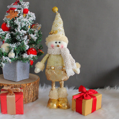 Décorations de poupée rétractables de Noël en forme de bonhomme de neige du Père Noël