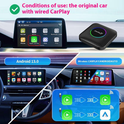 Voiture originale de boîte de mise en réseau de voiture intelligente de Carplay câblée à Qualcomm sans fil