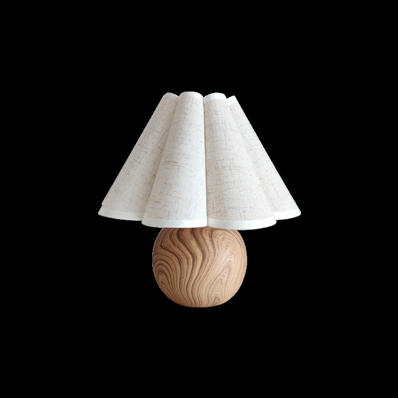 Lampe de table décorative de chevet en tissu pétale en céramique et métal