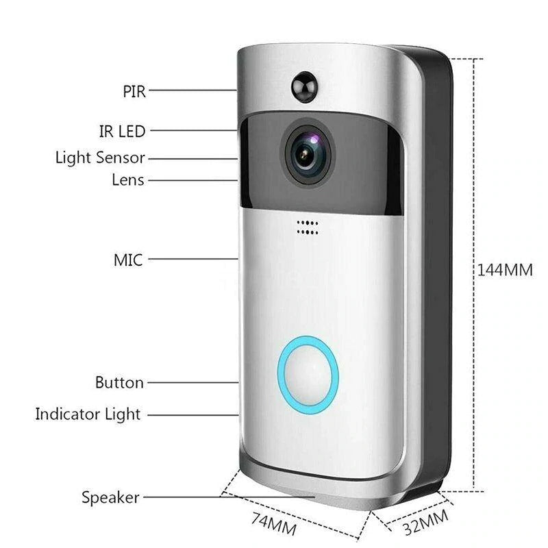 2.4 GHz Wi-Fi Smart Camera Doorbell With Memory Card Slot