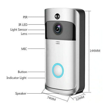 Timbre con cámara inteligente Wi-Fi de 2,4 GHz y ranura para tarjeta de memoria