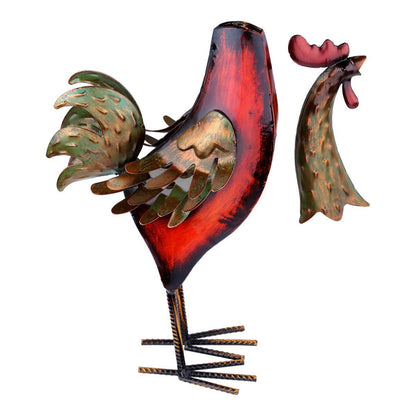 Colorful Iron Rooster Home Decoration