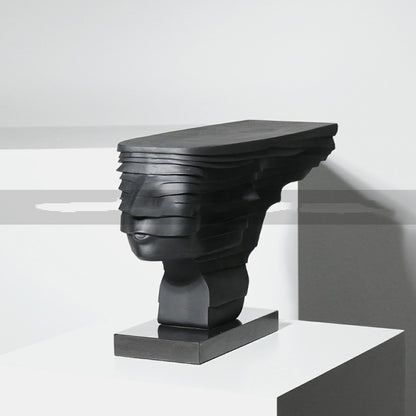 Figura abstracta moderna, escultura negra de doble cara, decoración, adorno suave