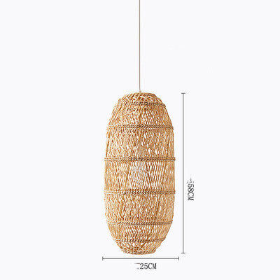 Art Japanese Zen Rattan Chandelier