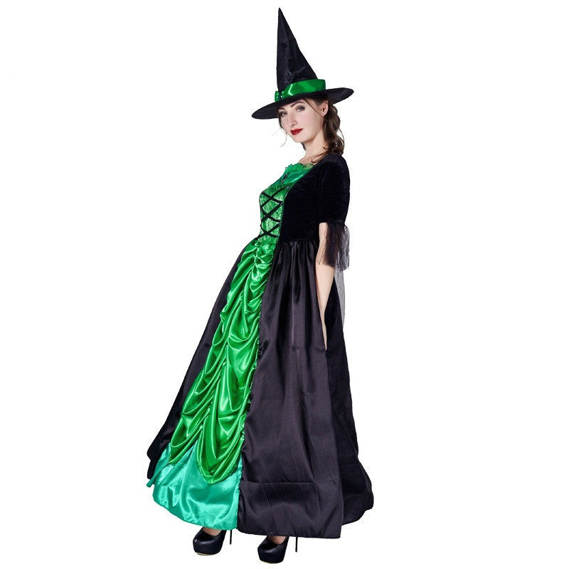 Robe verte de sorcière pour femme Halloween