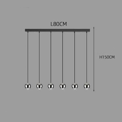 Restaurante Café Bar Salón Bola Lámpara de araña de línea larga