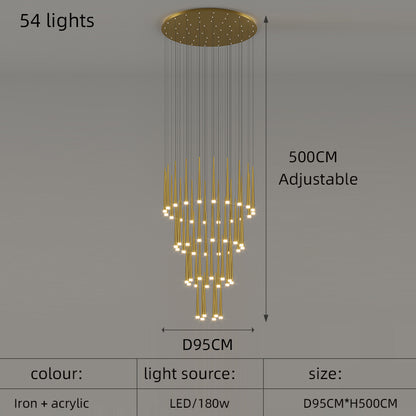 Lustre Long de salon de personnalité d'atmosphère minimaliste moderne créative