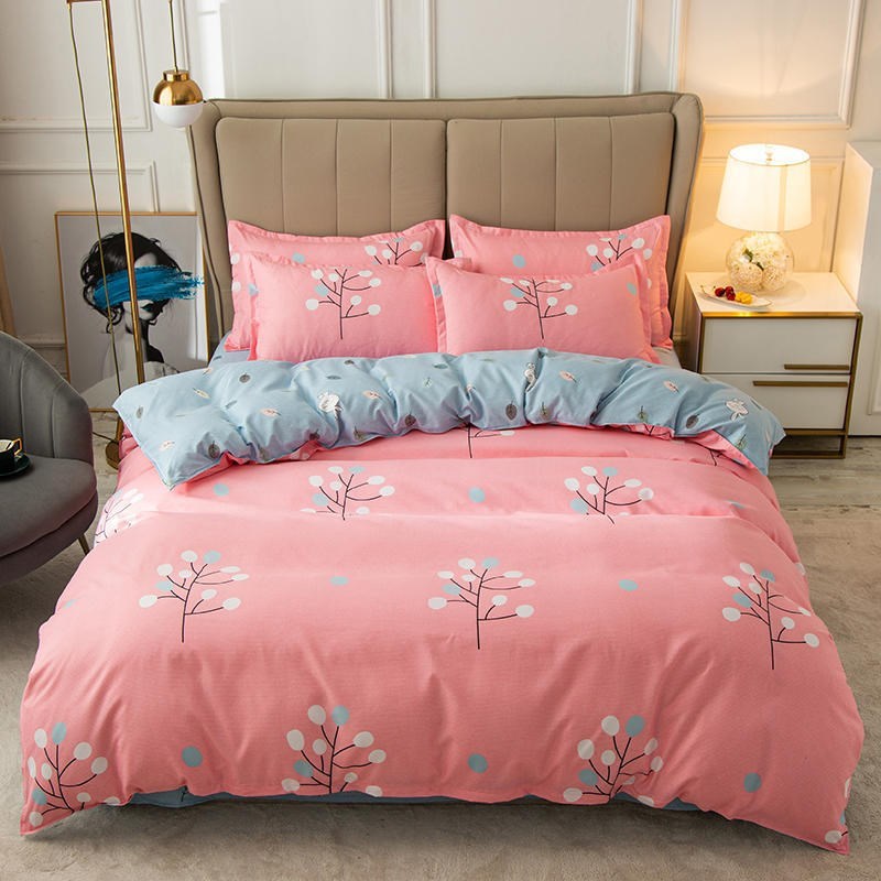 Cover Set Bed Cotton Quilt Bedsheet Bedding Duvet Fitted