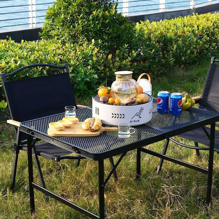 Table pliante d'extérieur, Table de pique-nique ronde Portable, Camping