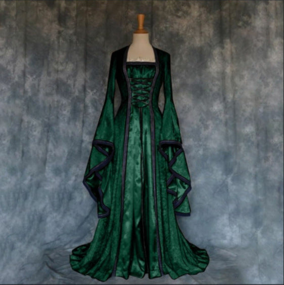 Robe rétro d'art médiéval d'Halloween pour femme