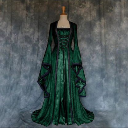 Robe rétro d'art médiéval d'Halloween pour femme