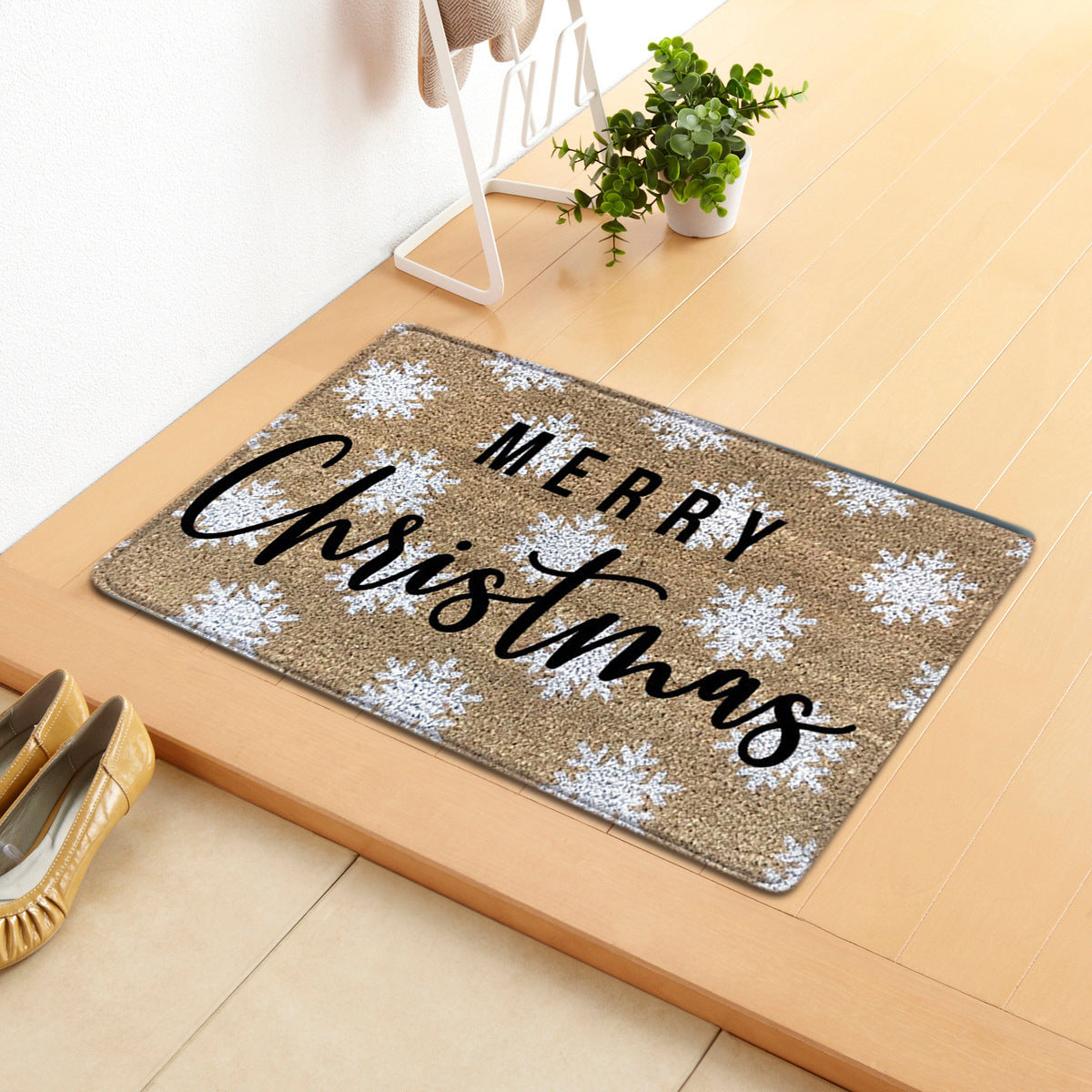 Letter Christmas Home Doormat Bathroom Kitchen Anti-slip Bedroom Living Room Absorbent Carpet