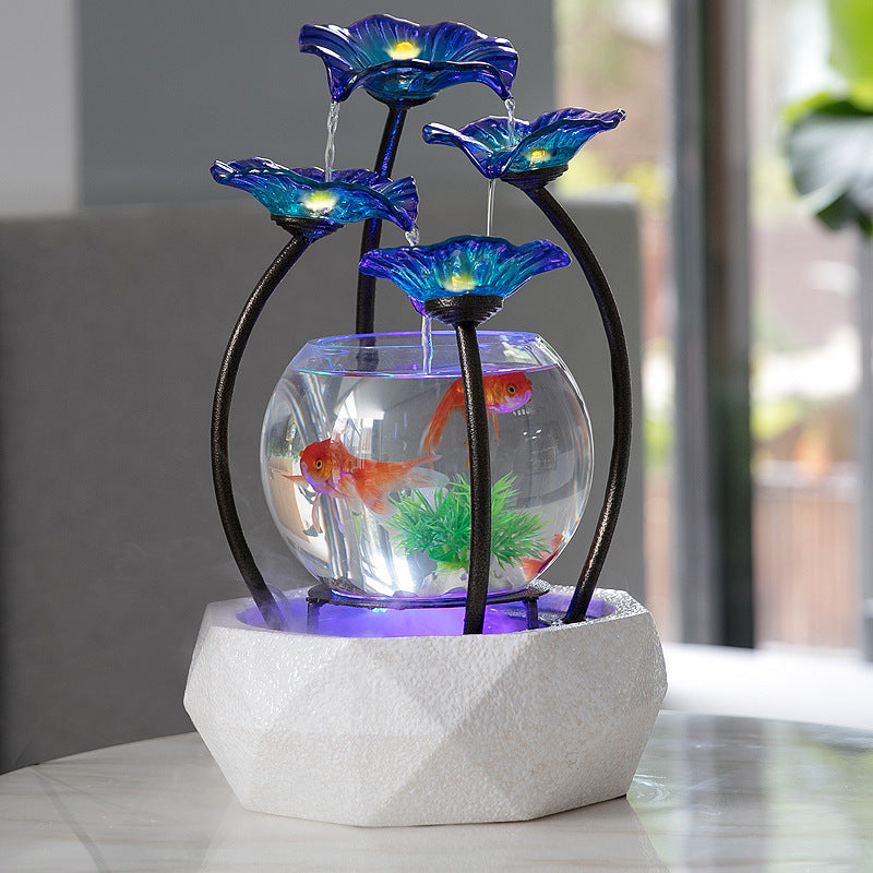 Flowing Water Ornaments Fish Tank Living Room Creative Ceramic Fountain Humidifier