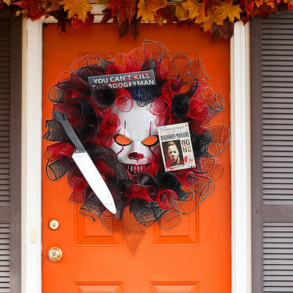 Máscara de Halloween, decoración colgante para puerta, adornos creativos de guirnalda