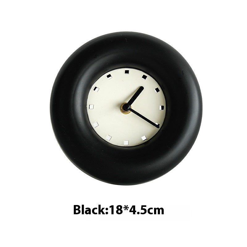 Reloj de mesa redondo, decorativo, sencillo, moderno, para dormitorio, mesita de noche, silencioso