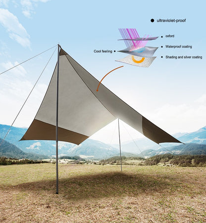 Refugio a prueba de lluvia para picnic y protección solar para tienda de campaña con toldo